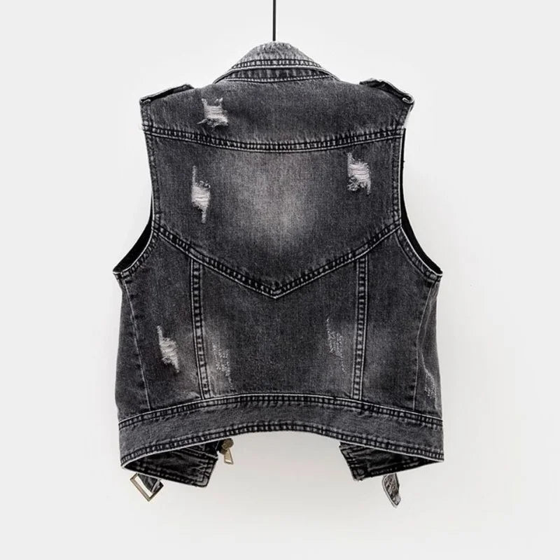 Ethan | Stylish Distressed Denim Vest for Women 3