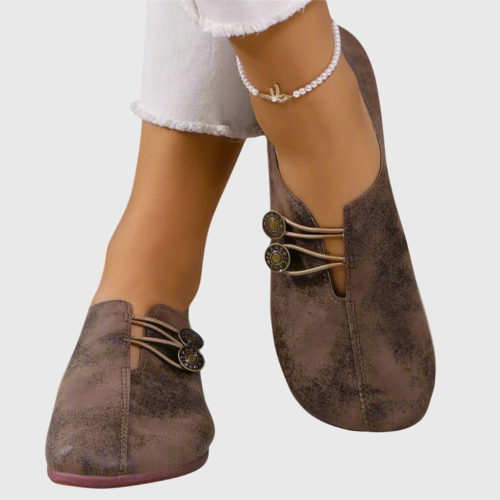 Evelyn | Flat Shoes for Women with Decorative Button Detail & Slip-On Design 1