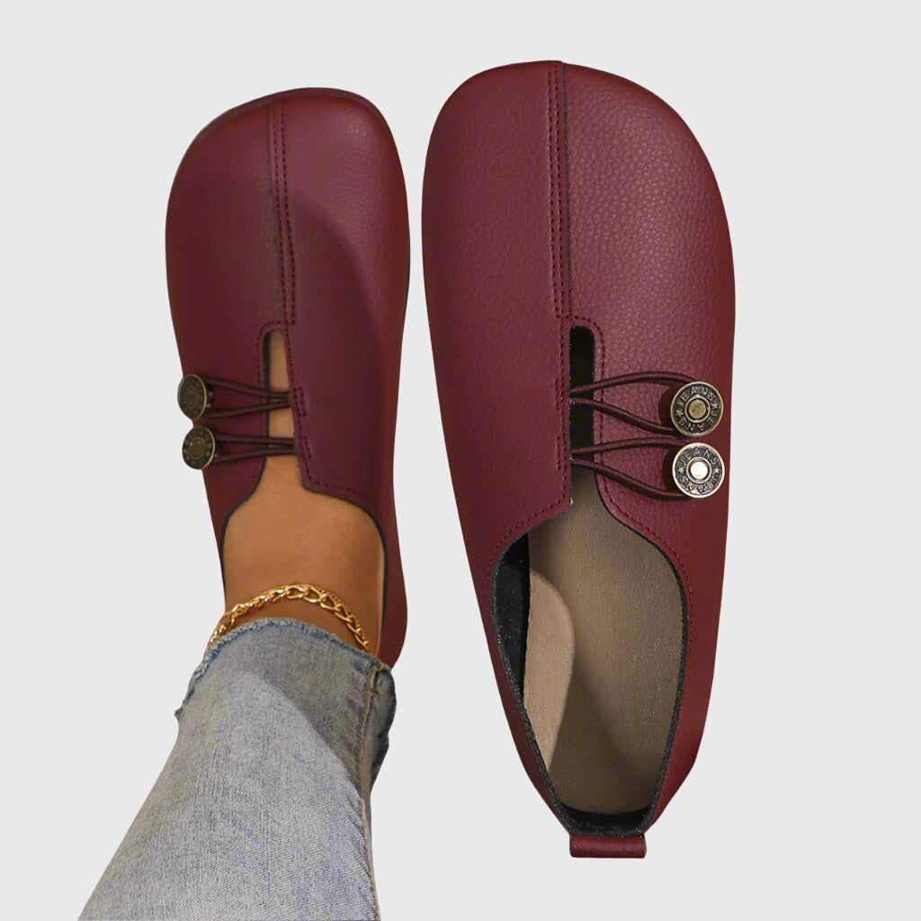 Evelyn | Flat Shoes for Women with Decorative Button Detail & Slip-On Design 4