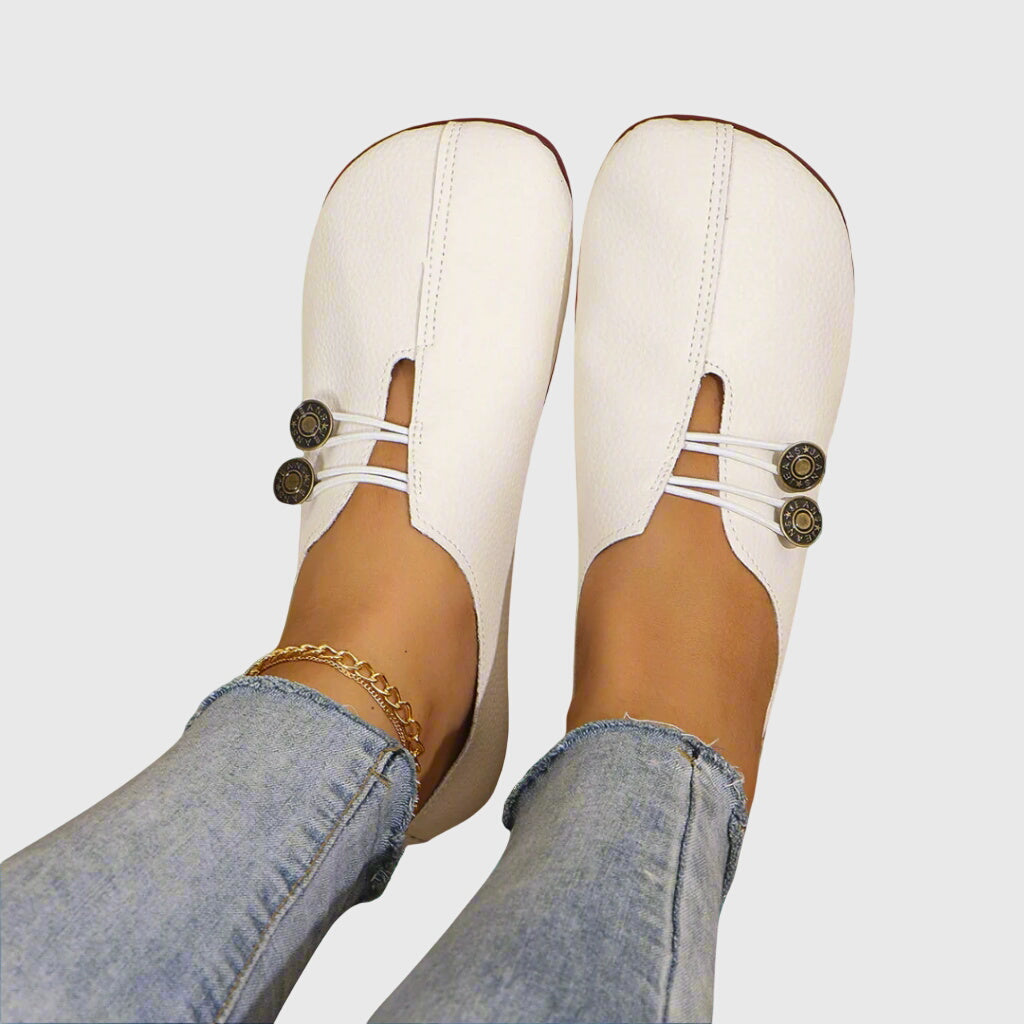 Evelyn | Flat Shoes for Women with Decorative Button Detail & Slip-On Design 5