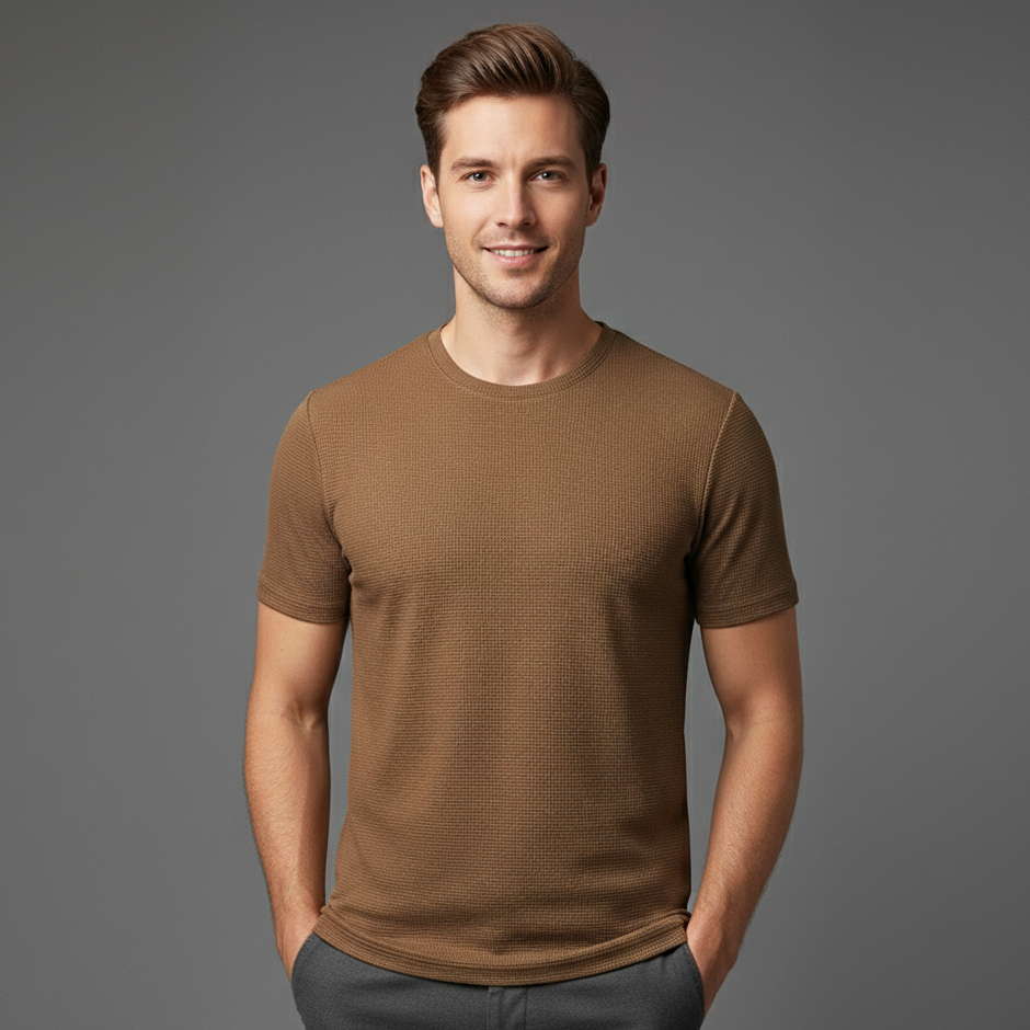 Charles | Men's Shirt with Breathable Cotton Waffle