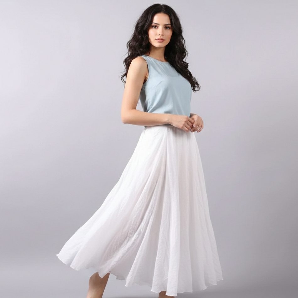 Lucy | Women's Bohemian Linen Maxi Skirt