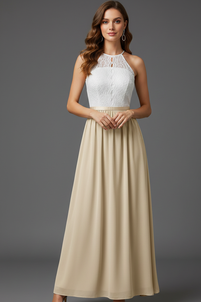 Yolanda | Elegant Halter Wedding Guest Dress