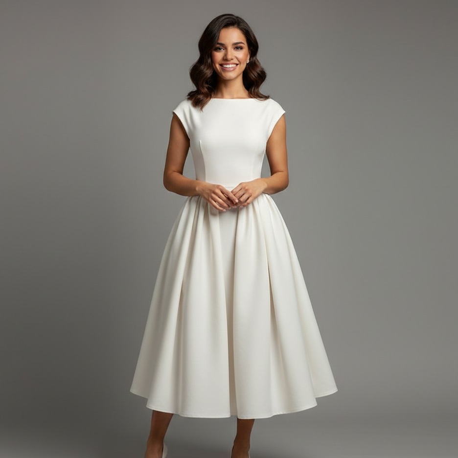 Susan | Women's Midi Dress with Fluid Movement Design