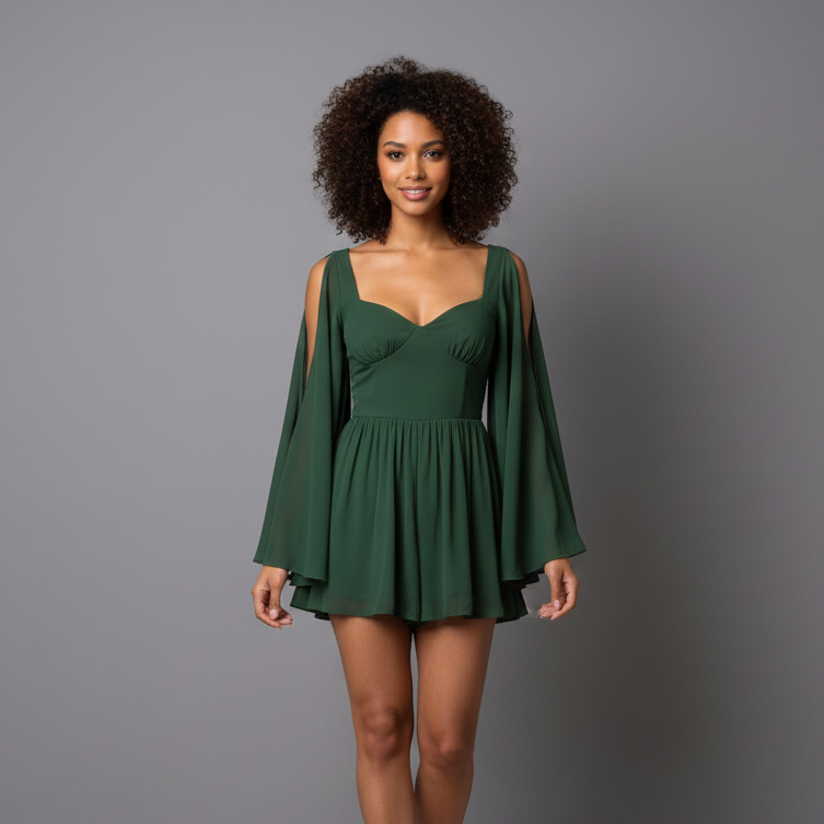 Women's Puff Sleeve Mini Summer Dress
