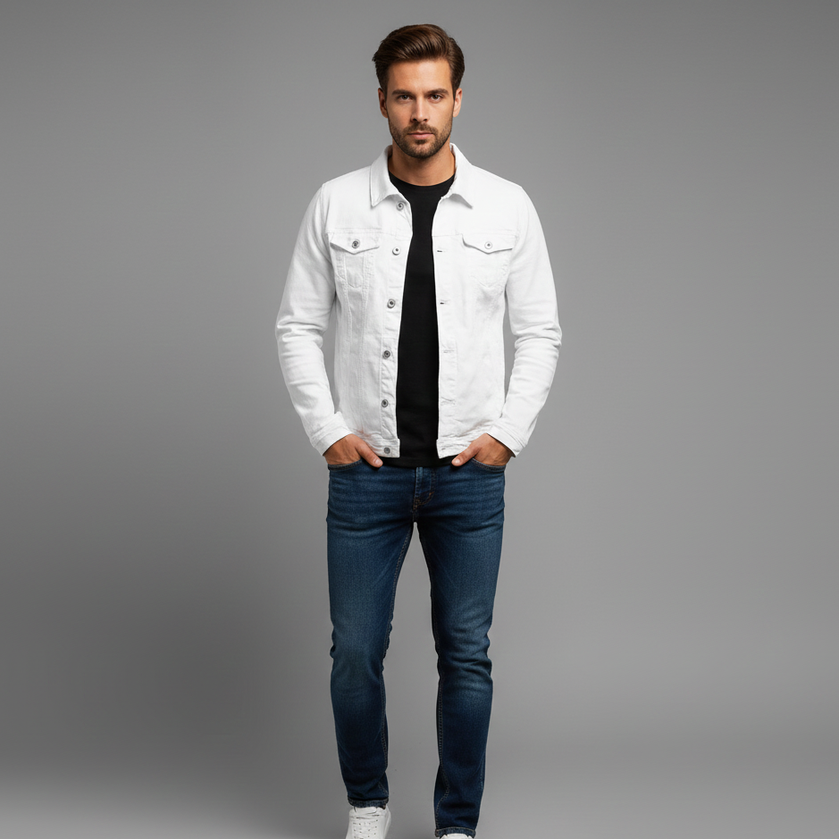 Men’s Button-Down Jacket with Front Pockets