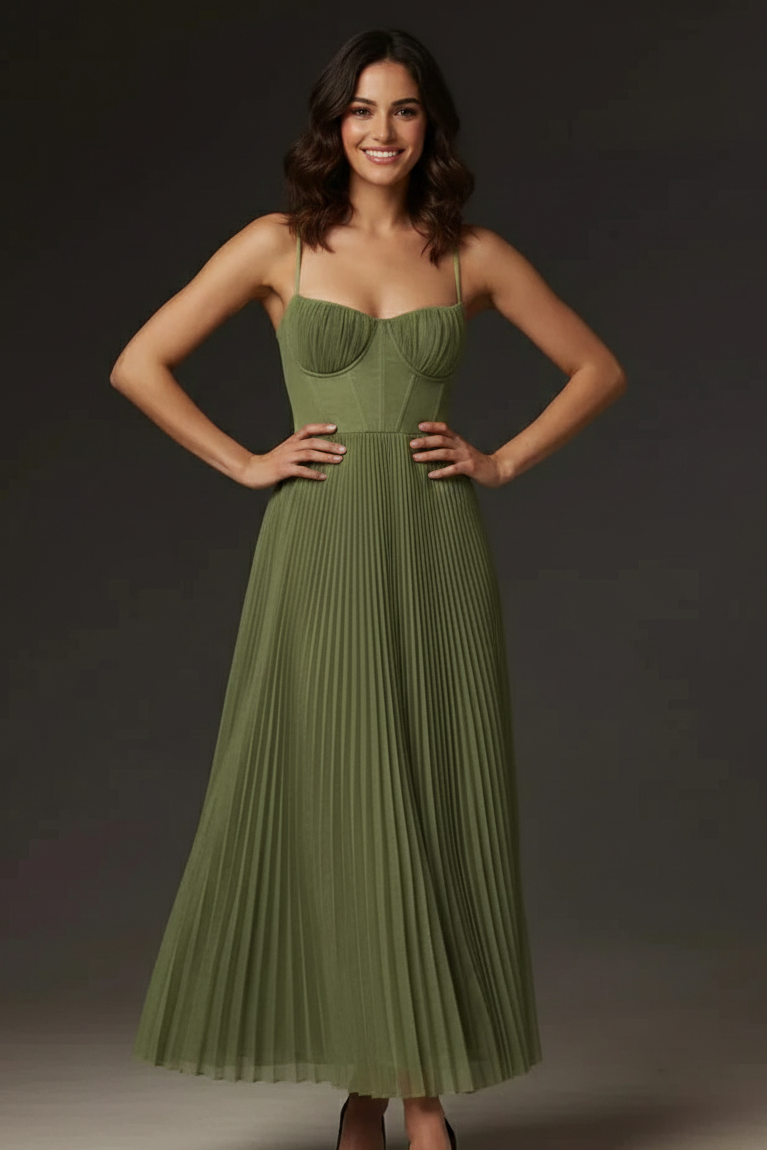 Winnie | White Midi Dress with Flattering Fit & Flare Design