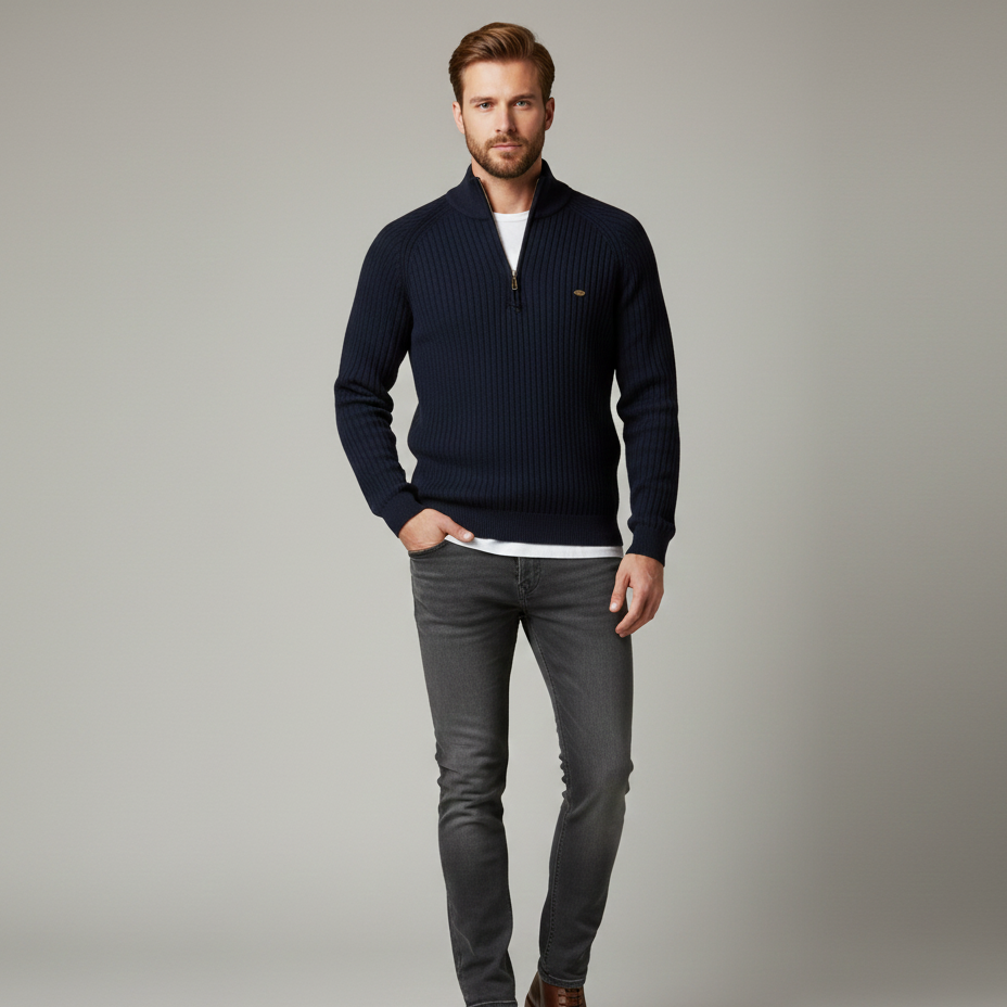 Men’s Slim Fit Half-Zip Knit Jumper