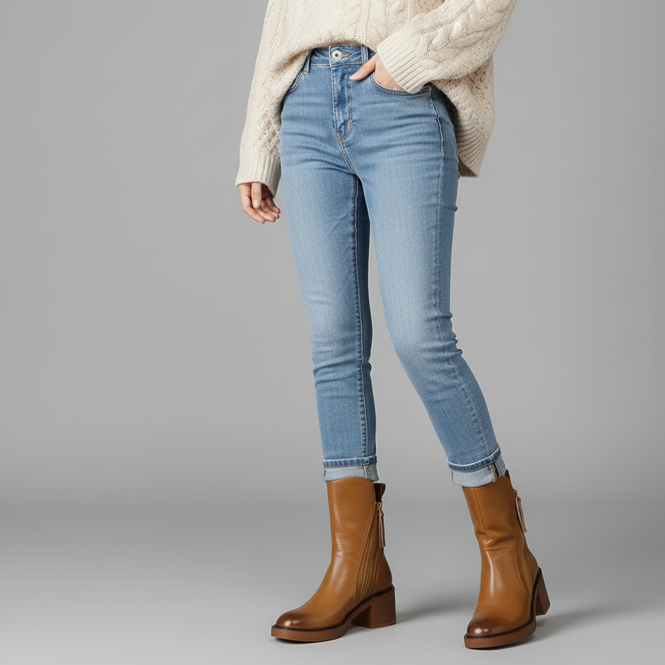 Women’s Zip-Up Block Heel Ankle Boots