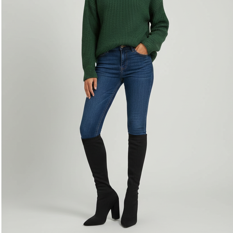 Women’s Knee High Stretch Knit Sock Boots