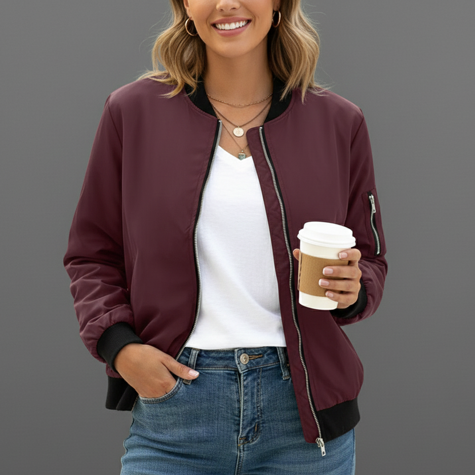 Women’s Zip Front Bomber Jacket