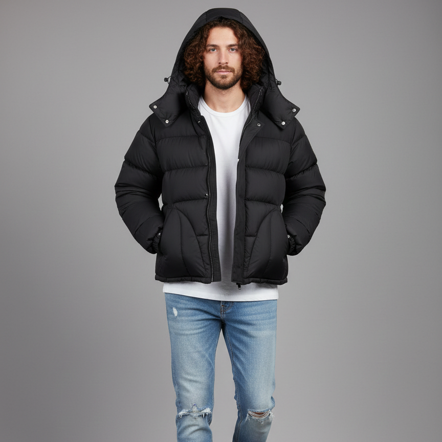 Men’s Niko Hooded Long Puffer Parka Jacket