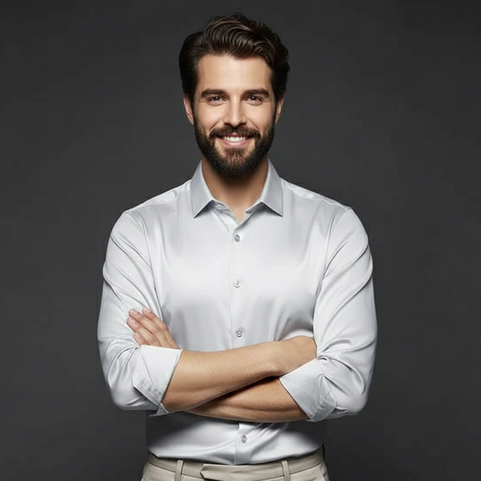 Eric | Men's Dress Shirt with Slim Fit & Stretch Fabric