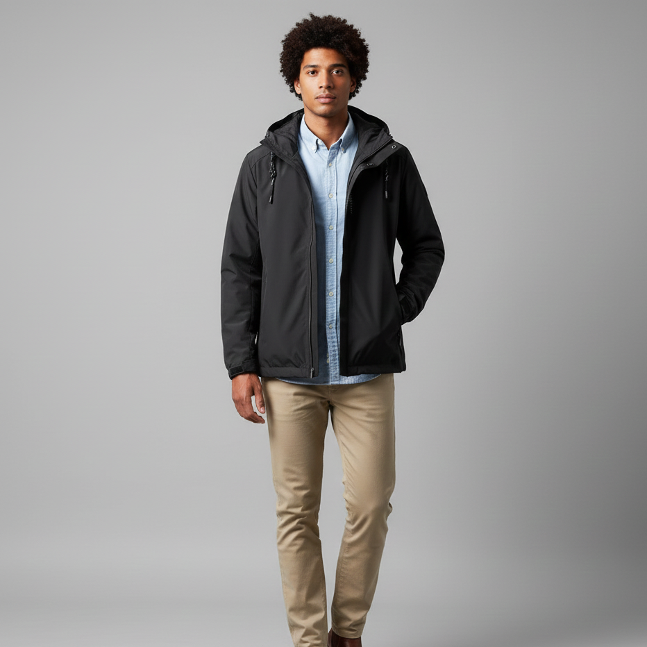 Men’s Winter Windbreaker Jacket with Hood