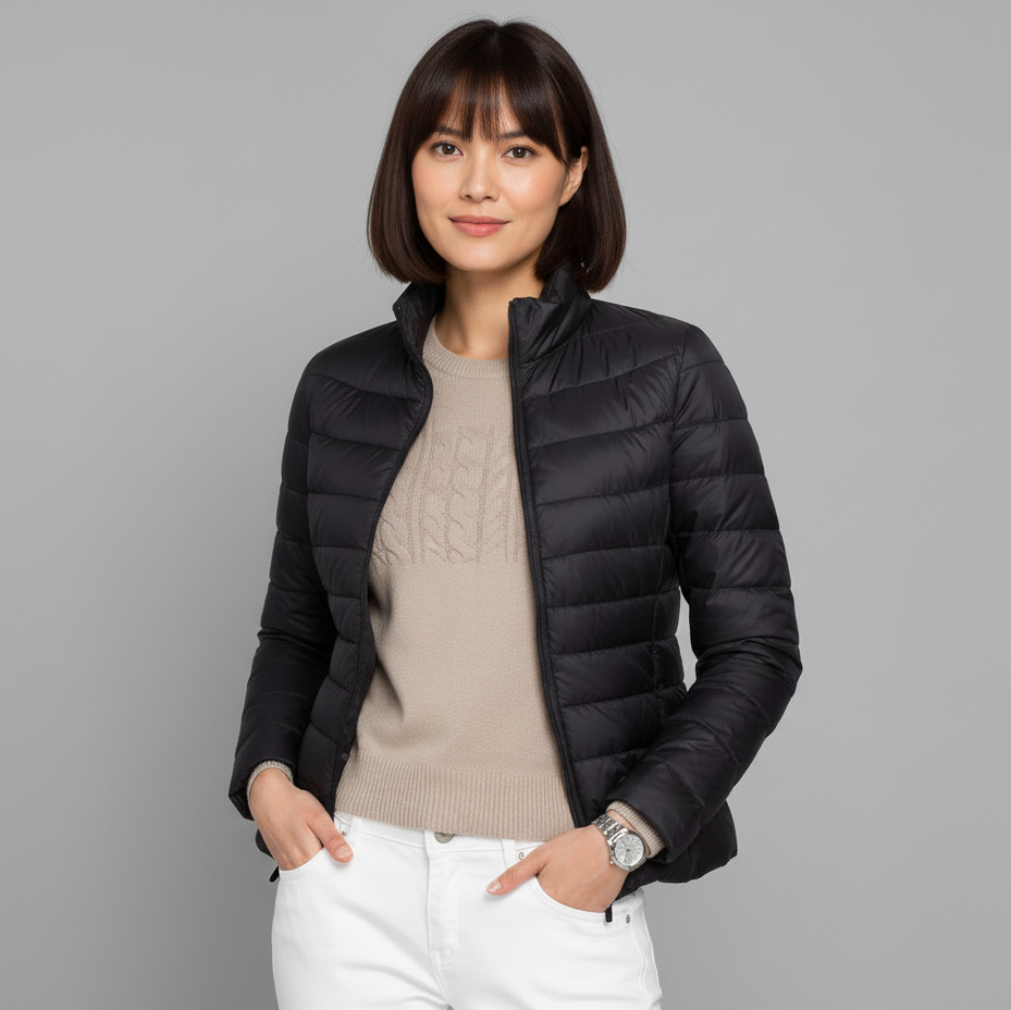 Women’s Long-Sleeve Quilted Winter Jacket