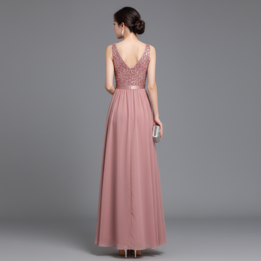 Women’s Sequin V-Neck Maxi Dress