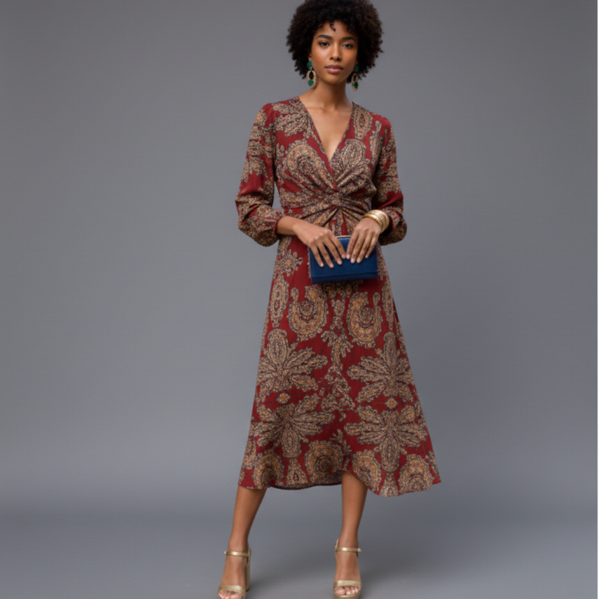 Ella | Elegant Floral A-Line Maxi Dress for Summer Cocktails