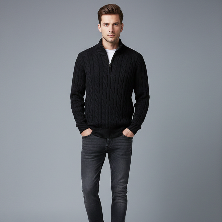 Men’s Cable Knit Half-Zip Jumper