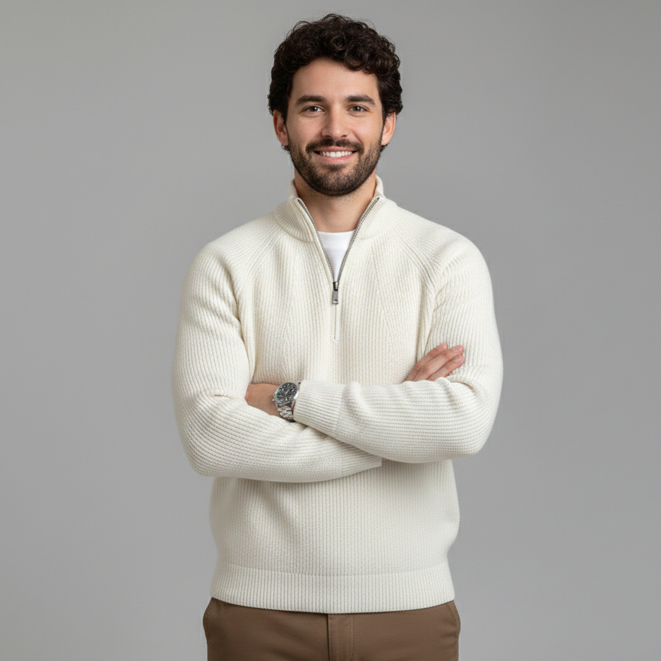 Richard | Men's Sweater with Quarter-Zip Closure