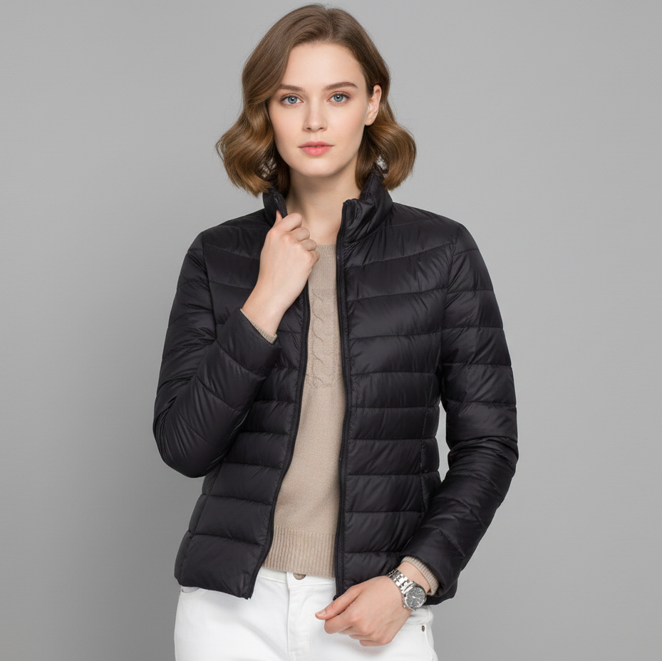 Women’s Long-Sleeve Quilted Winter Jacket