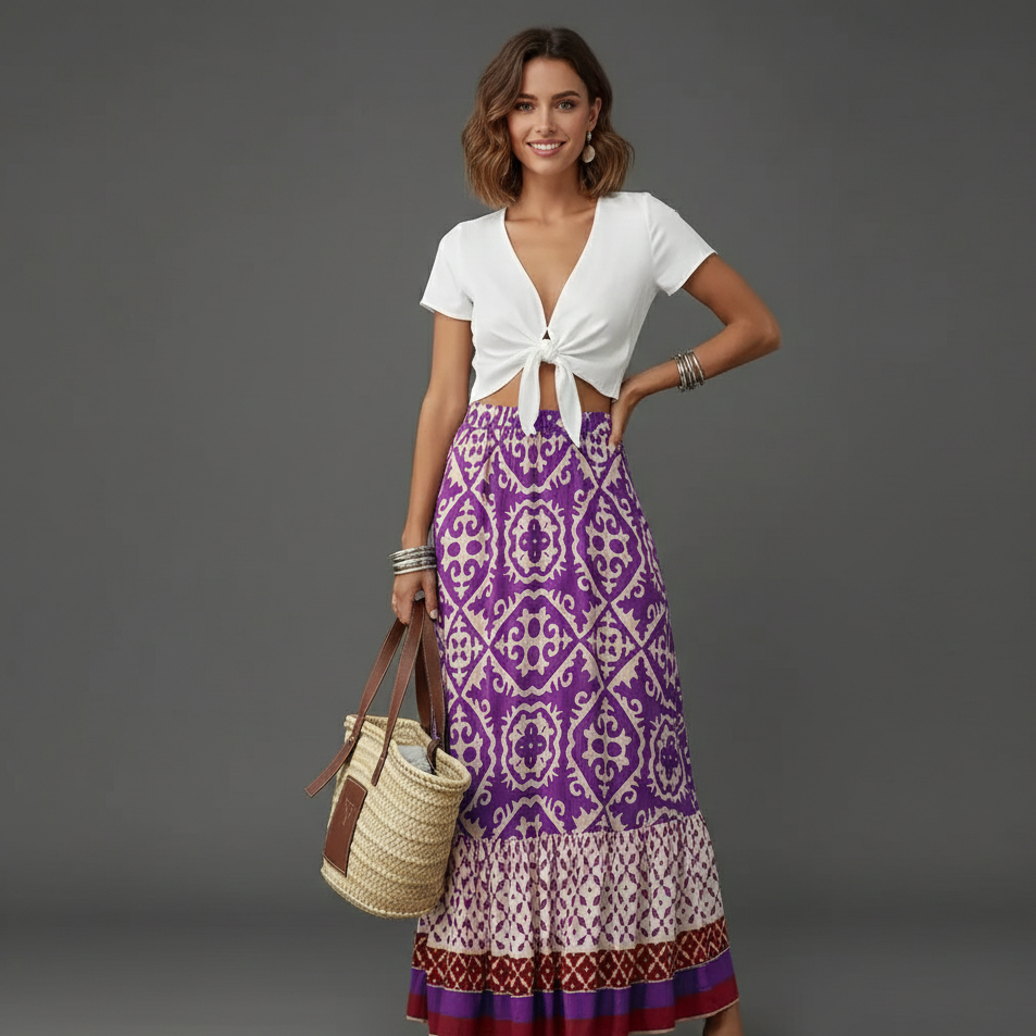 Jane | Women's Maxi Skirt with Ruffled Hem