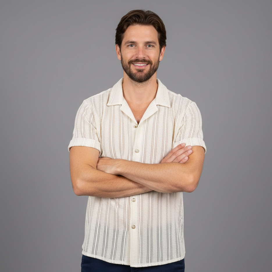 Kevin | Men’s Lightweight Striped Button-Down Shirt