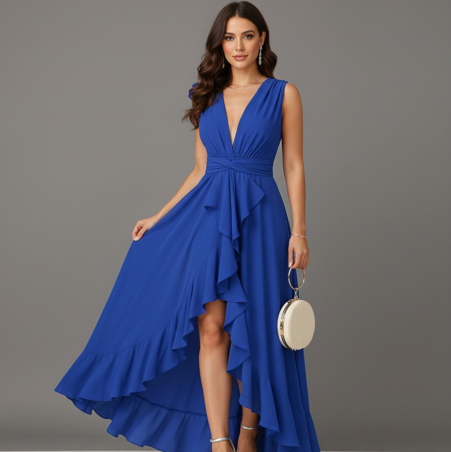 Women’s Asymmetrical Hem Fit & Flare Dress
