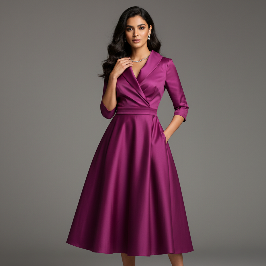 Women’s Wrap Midi Dress – Tessa Collection
