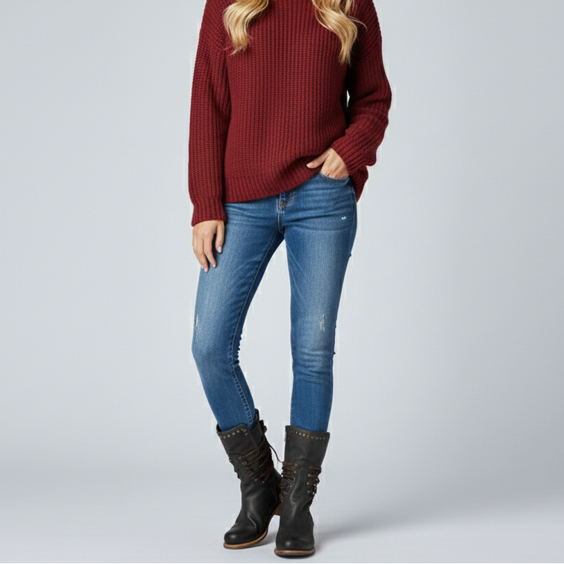 Women’s Lace-Up Ankle Boots with Stud Detail