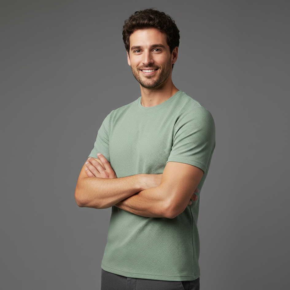 Charles | Men's Shirt with Breathable Cotton Waffle