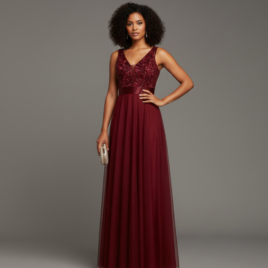 Women’s Sequin V-Neck Maxi Dress