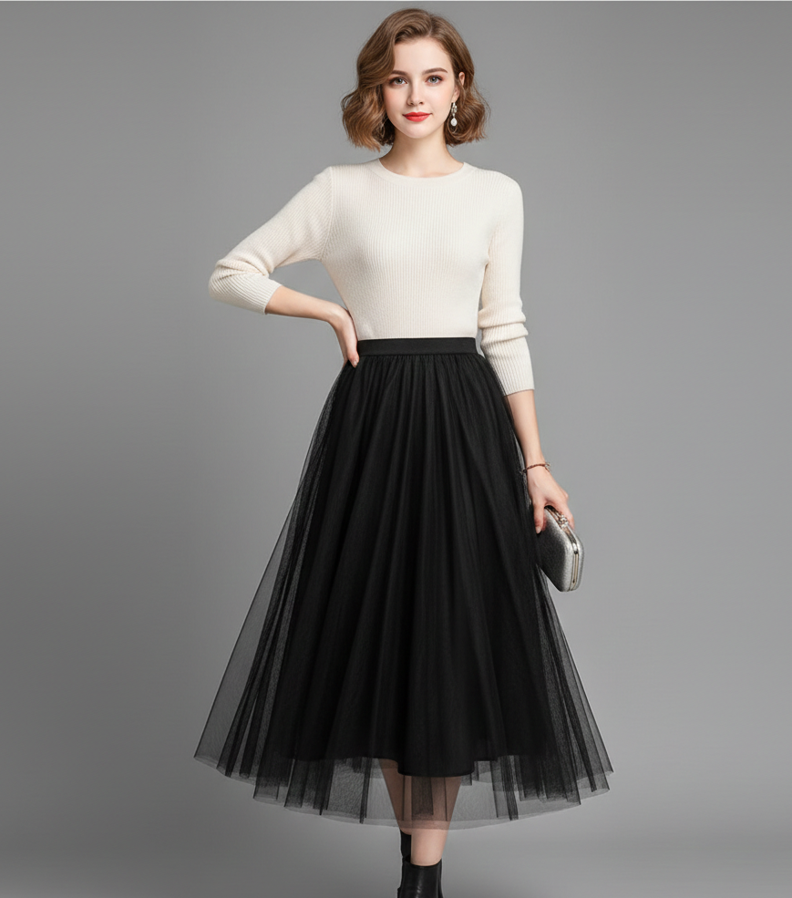Pamela | Ankle-Length Maxi Skirt with High Waist