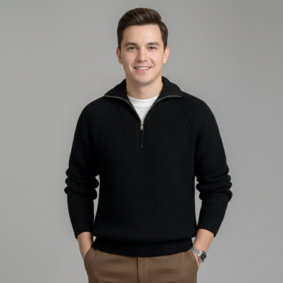 Richard | Men's Sweater with Quarter-Zip Closure