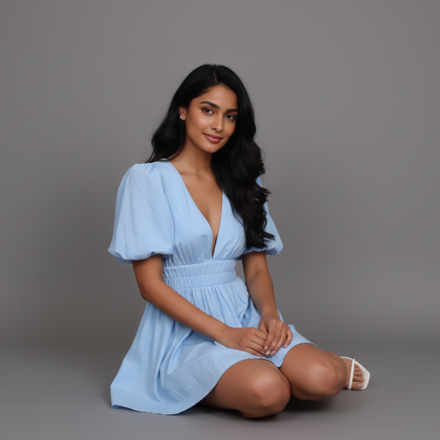 Women’s Puff Sleeve Mini Dress