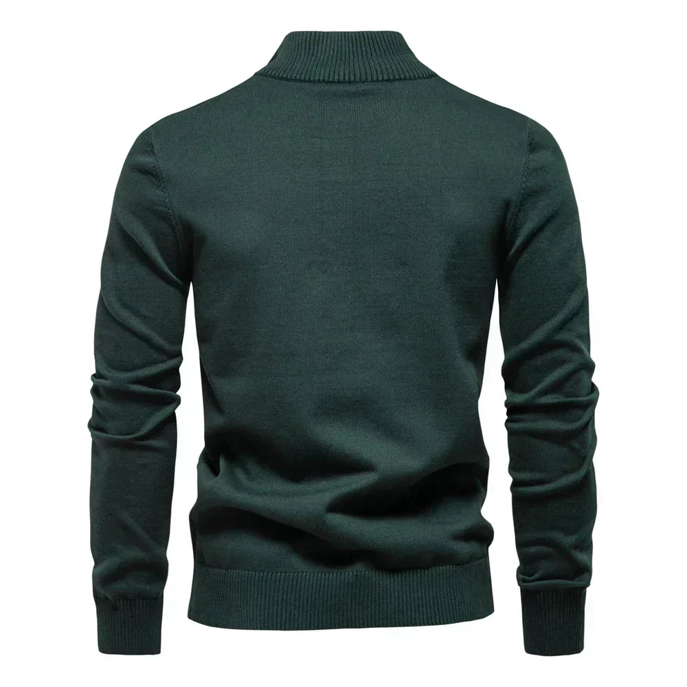 Men’s Half-Zip Striped Knit Jumper