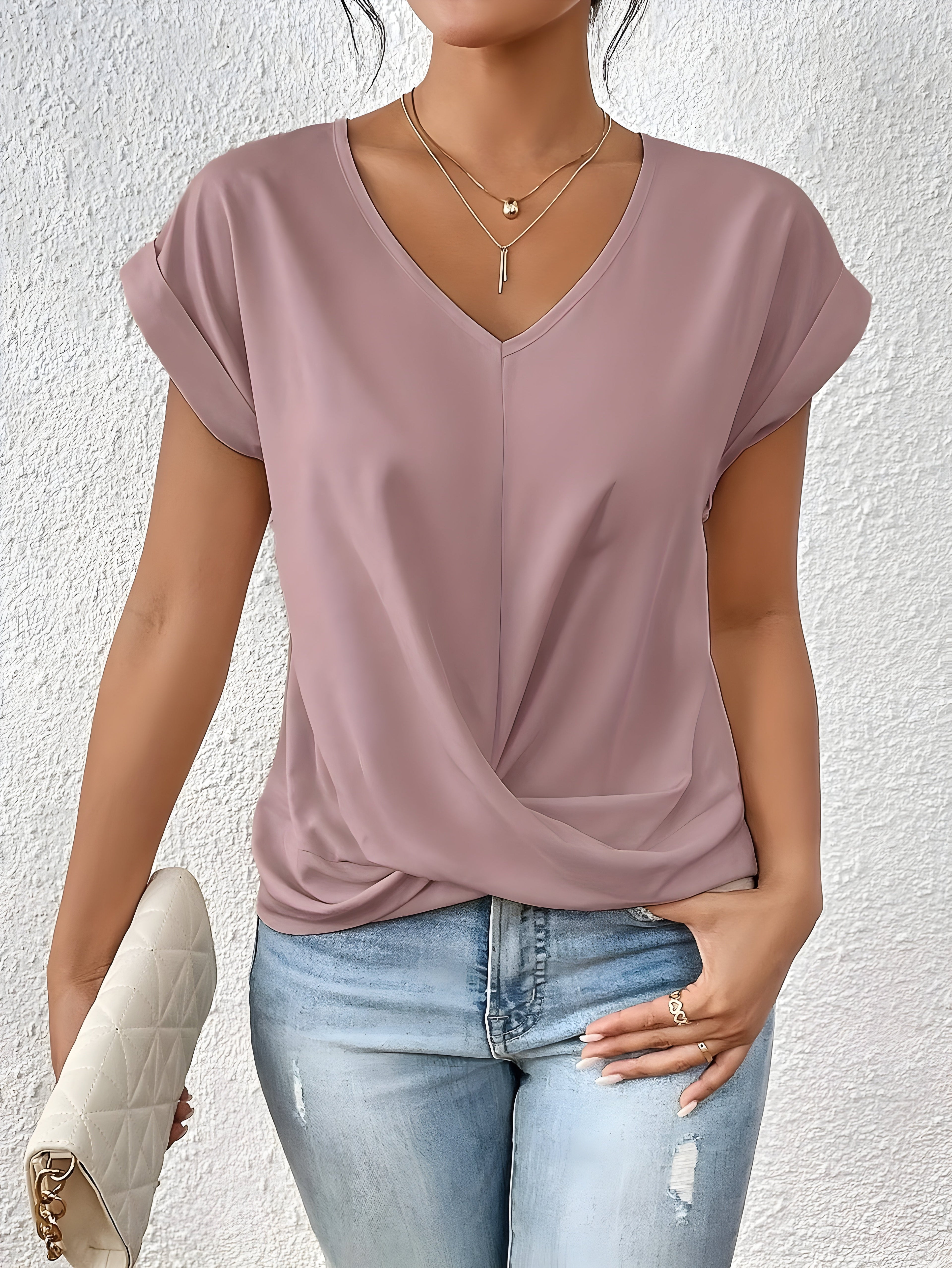 Maia Collection | Women's Top with Twist Front V-Neck Design for Going Out 1