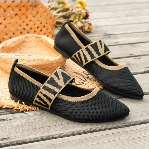 Megan Collection | Black Ballet Flats for Women with Pointed Toe Design 5