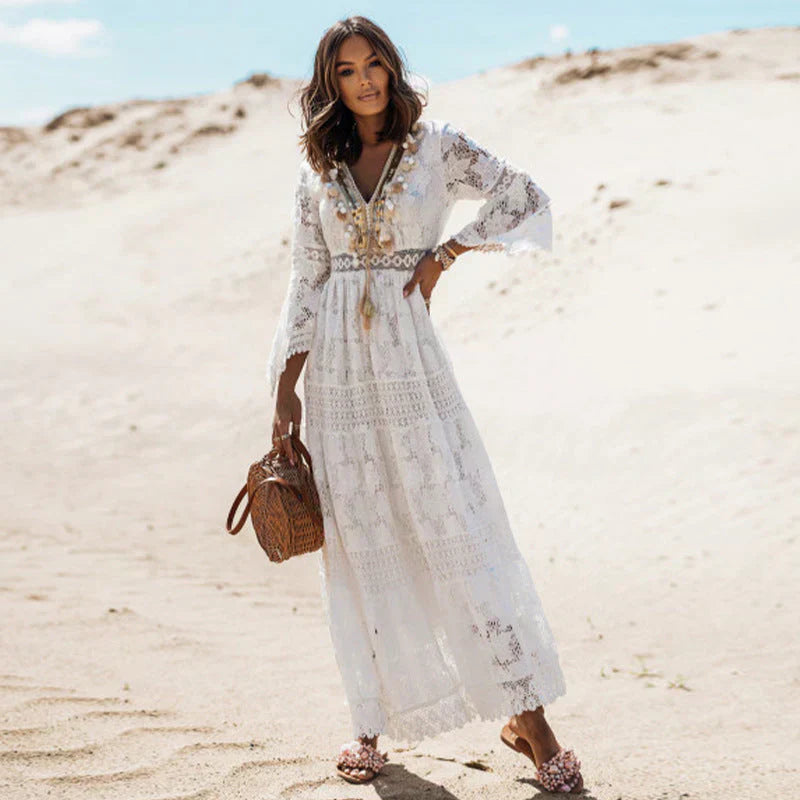 Mia | Elegant Bohemian Long Sleeve Maxi Dress 2