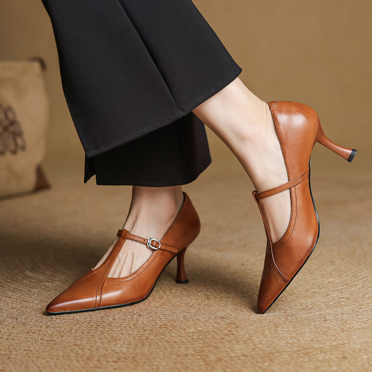 Mia | Elegant Cushioned Leather Heels 0