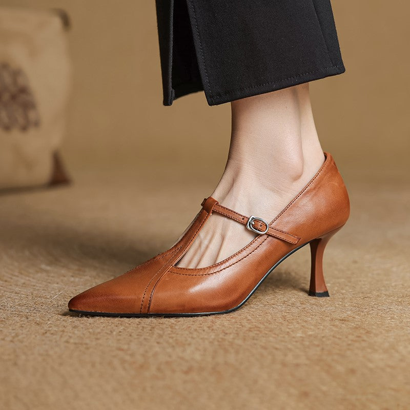 Mia | Elegant Cushioned Leather Heels 1