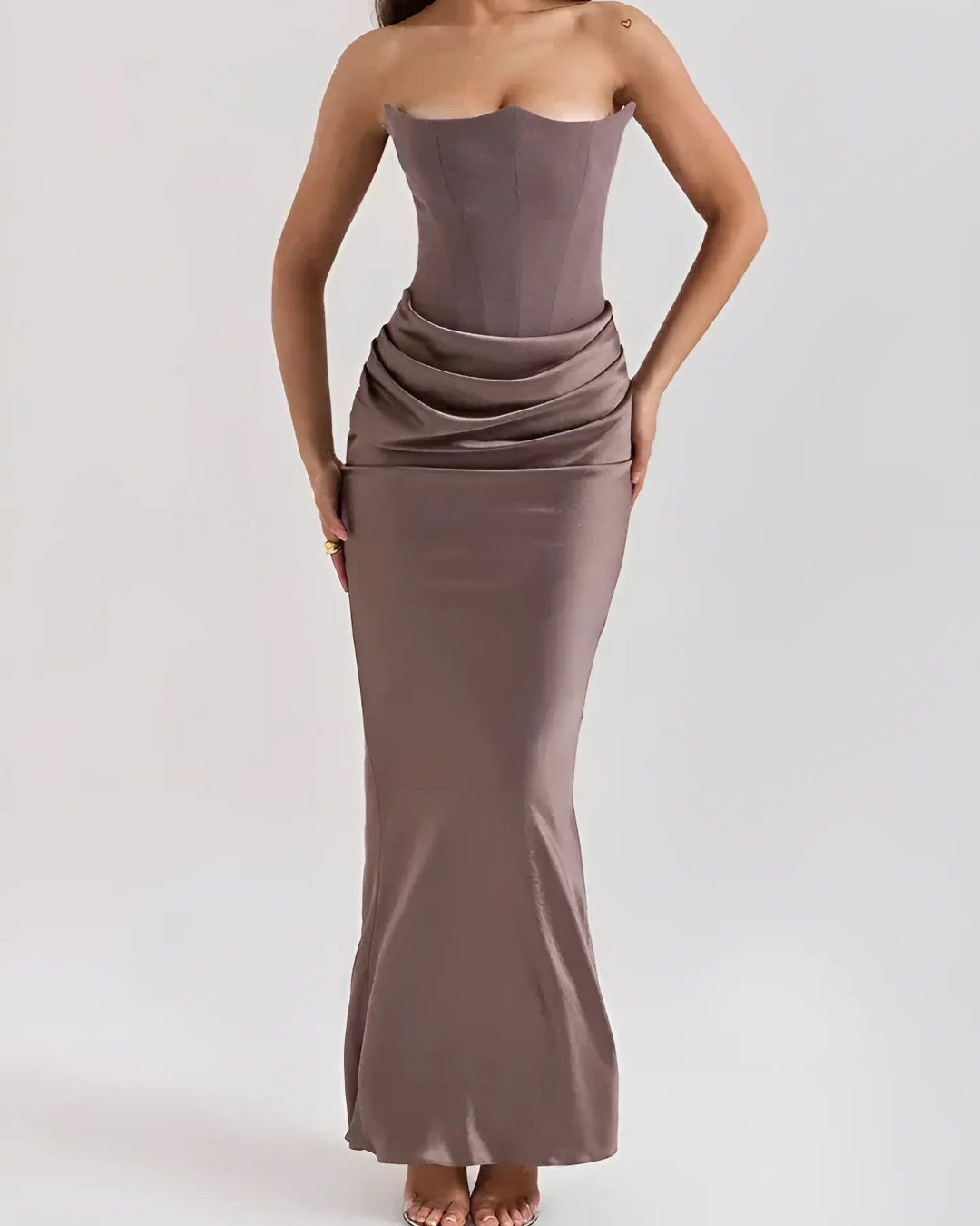 Mia | Elegant Draped Maxi Dress for Women 0