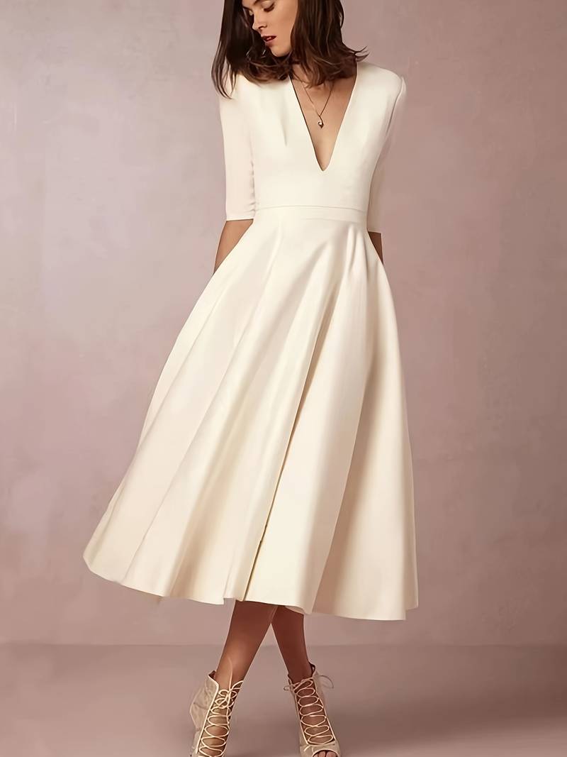 Mia | Elegant Flared Midi Dress for Wedding Guests 1