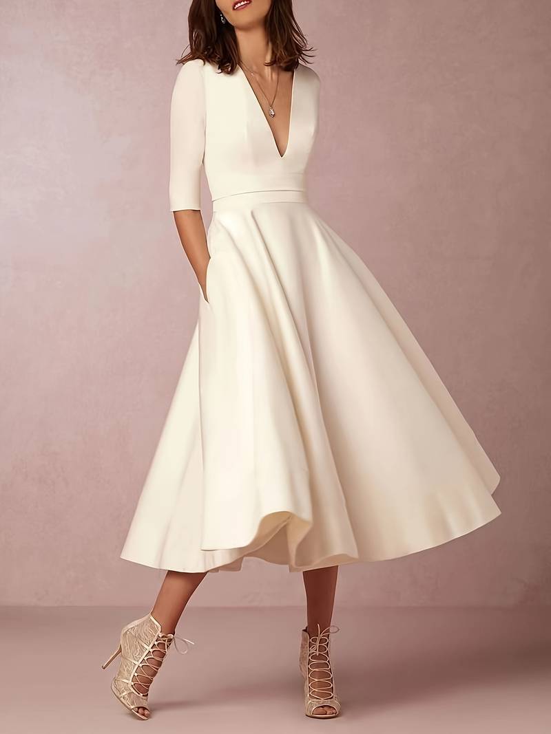 Mia | Elegant Flared Midi Dress for Wedding Guests 3