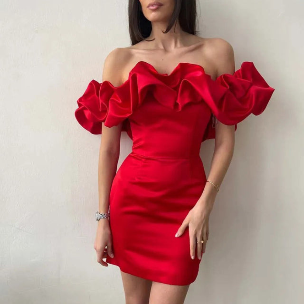 Mia | Elegant Playful Ruffle Cocktail Dress 3