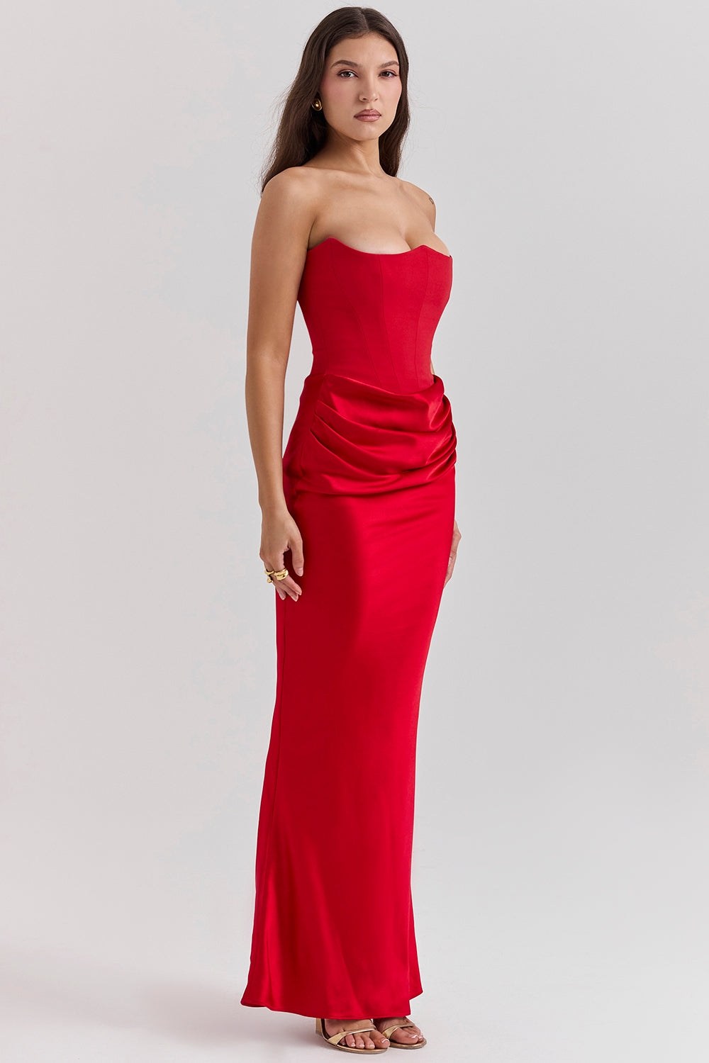 Mia | Elegant Strapless Maxi Wedding Guest Dress for Formal Occasions 4