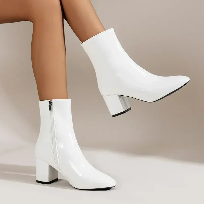 Mia | Elegant Stylish Side Zipper Heeled Boots 1
