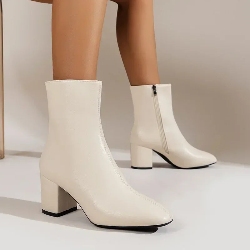 Mia | Elegant Stylish Side Zipper Heeled Boots 2