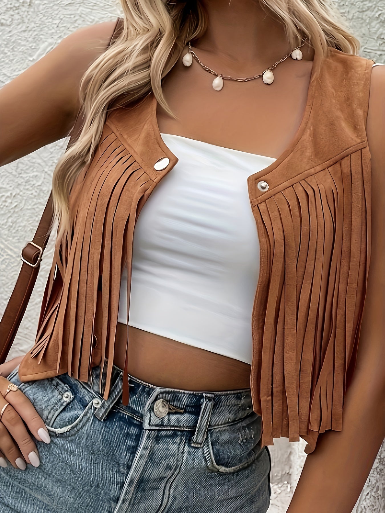 Mia | Modern Cropped Fringe Vest 2