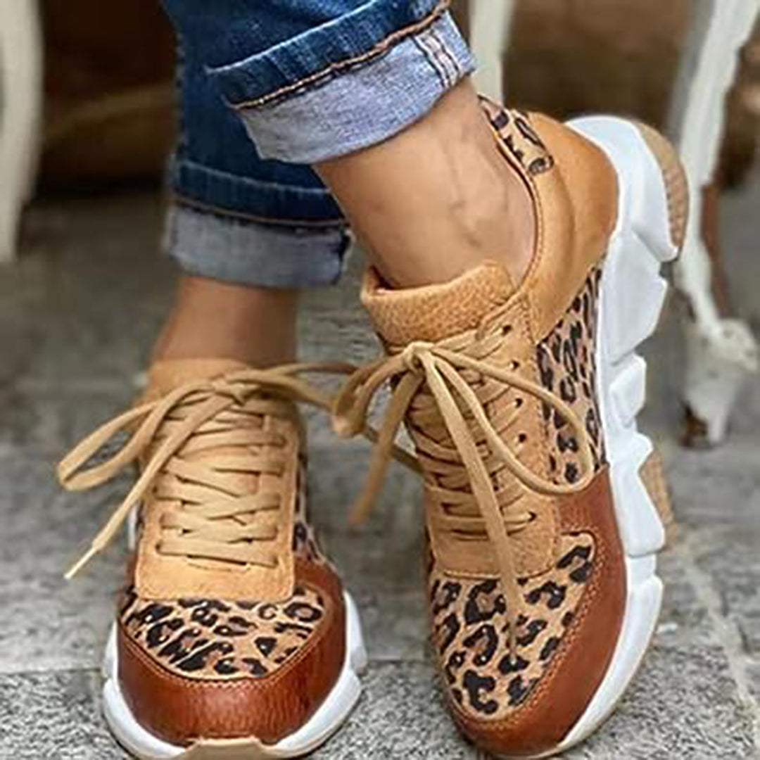 Mia | Stylish Spring Leopard Lace-Up Sneakers 0