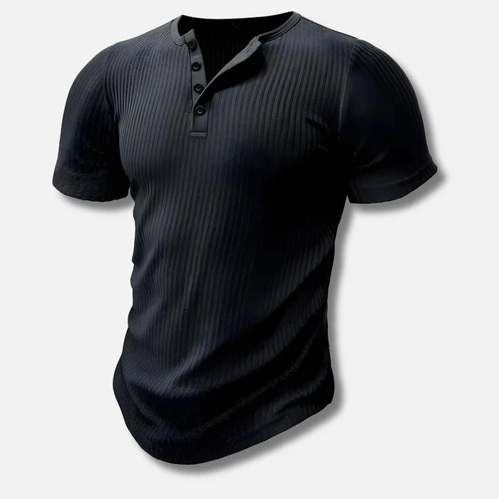 Muscle Fit | Men's T-Shirt with Soft Fabric & Stylish Button-Up Design 1